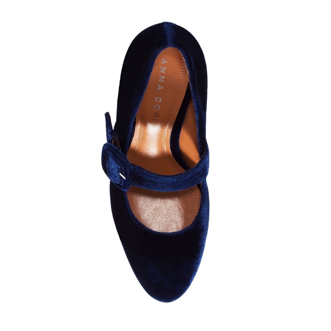 Pantofi dama bleumarin 4345 catifea