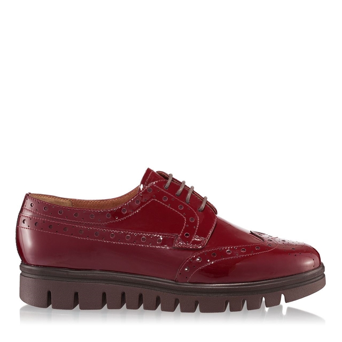 Pantofi casual dama bordo 4342 piele lacuita