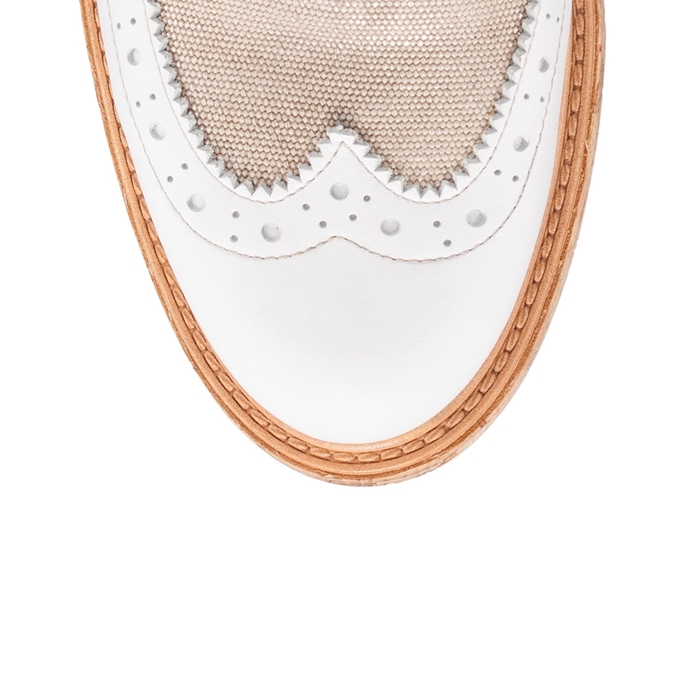 Pantofi Casual 5798 Vit Alb+Tes Bej