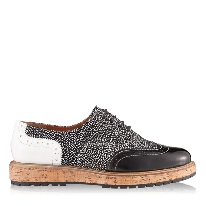 Pantofi Casual 5798 Lac Negru+Alb