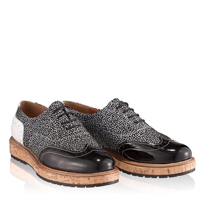 Pantofi Casual 5798 Lac Negru+Alb