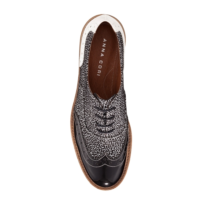 Pantofi Casual 5798 Lac Negru+Alb