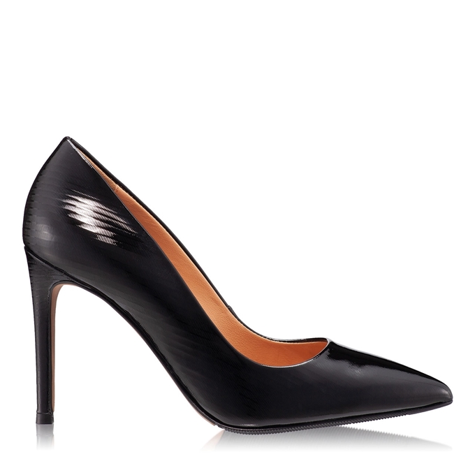 Imagine Pantofi Eleganti Dama 4332 Lac Negru Stamp