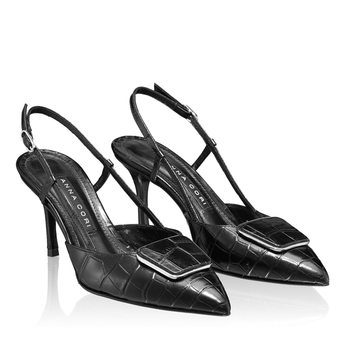 Изображение Элегантные женские туфли 5843 Croco Negru