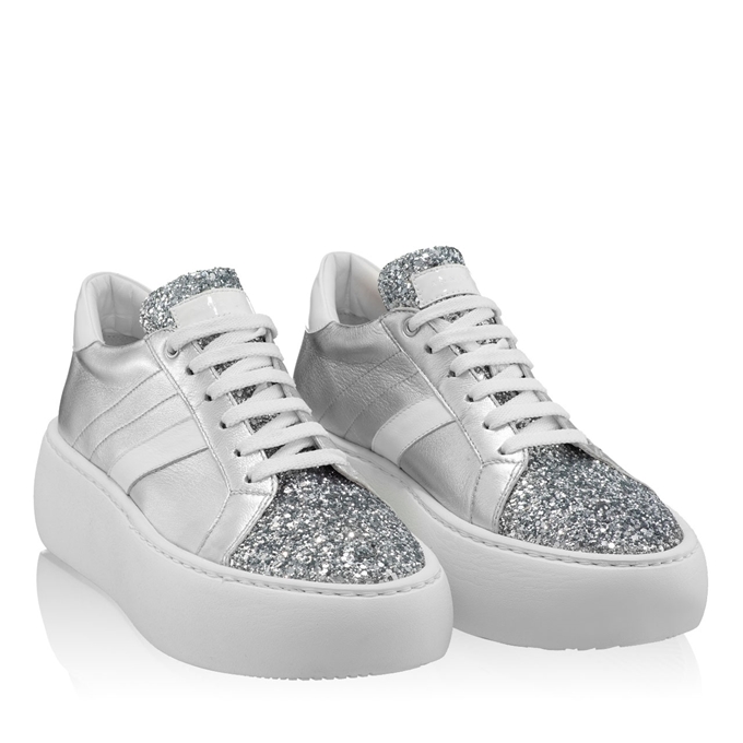 Imagine Pantofi Sport Dama 7181 Lamin + Glitter Argento