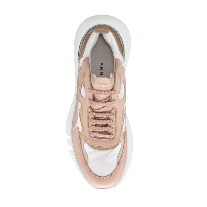 Imagine Pantofi Sport Dama 7176 Vitello Nude + Tesut Alb