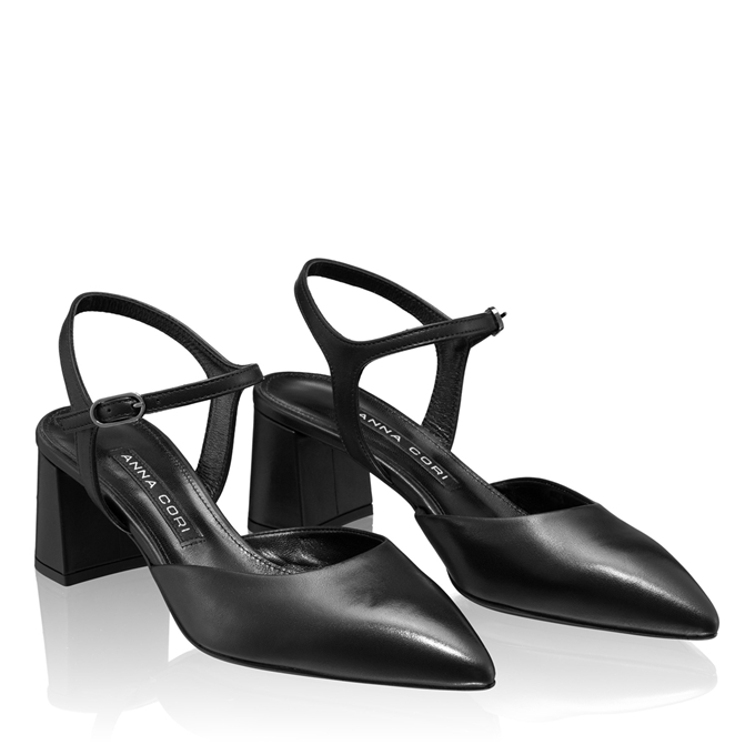 Imagine Pantofi Decupati Dama 8046 Vitello Negru