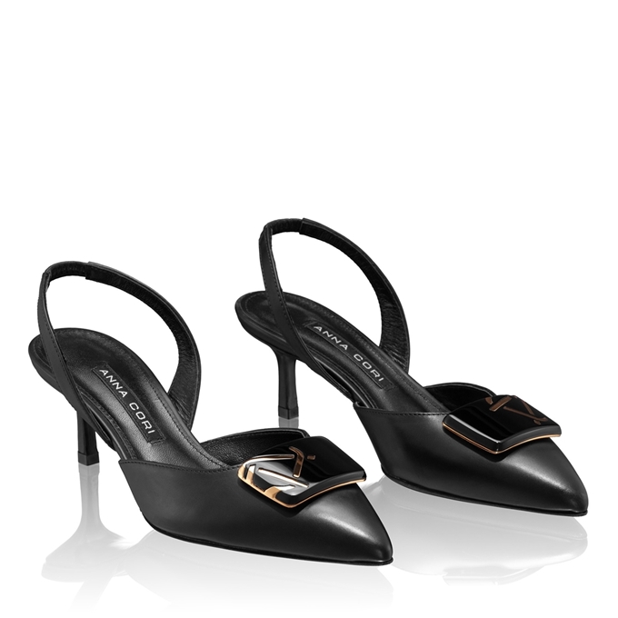 Imagine Pantofi Decupati Dama 8123 Vitello Negru