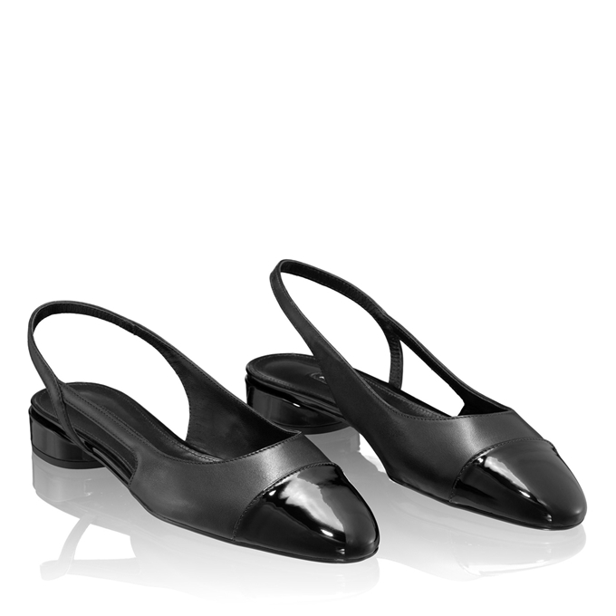 Imagine Pantofi Decupati Dama 8078 Vitello+Lac Negru