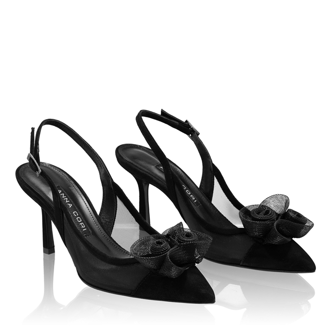 Imagine Pantofi eleganti 8086 Camoscio+Rete Negru
