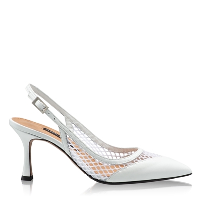 Imagine Pantofi Decupati Dama 8095 Vitello+Rete Alb