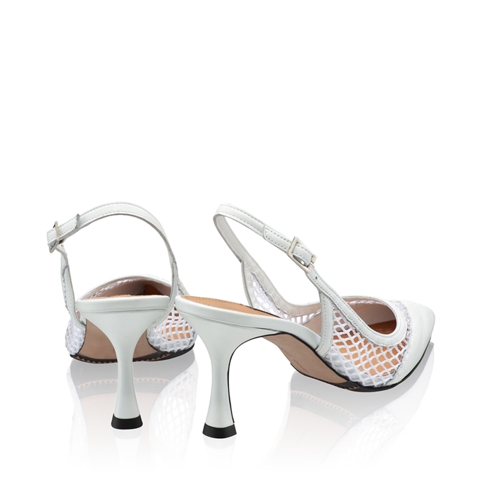 Imagine Pantofi Decupati Dama 8095 Vitello+Rete Alb