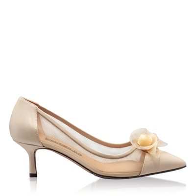 Imagine Pantofi Eleganti Dama 8081 Vitello+Rete Bej