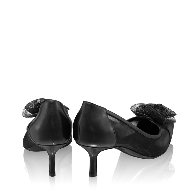 Imagine Pantofi Eleganti Dama 8081 Vitello+Rete Negru