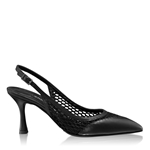 Imagine Pantofi Decupati 8095 Vitello+Rete Negru