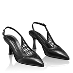 Imagine Pantofi Decupati 8095 Vitello+Rete Negru